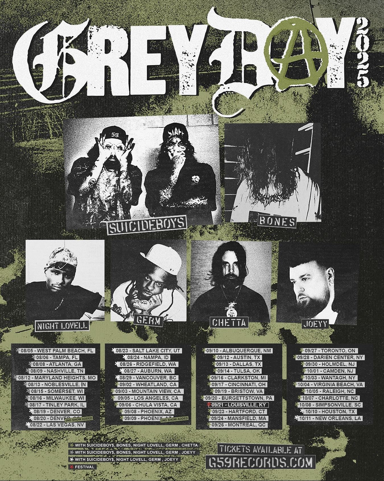 $uicideboy$ Grey Day Tour Tour Poster 2025